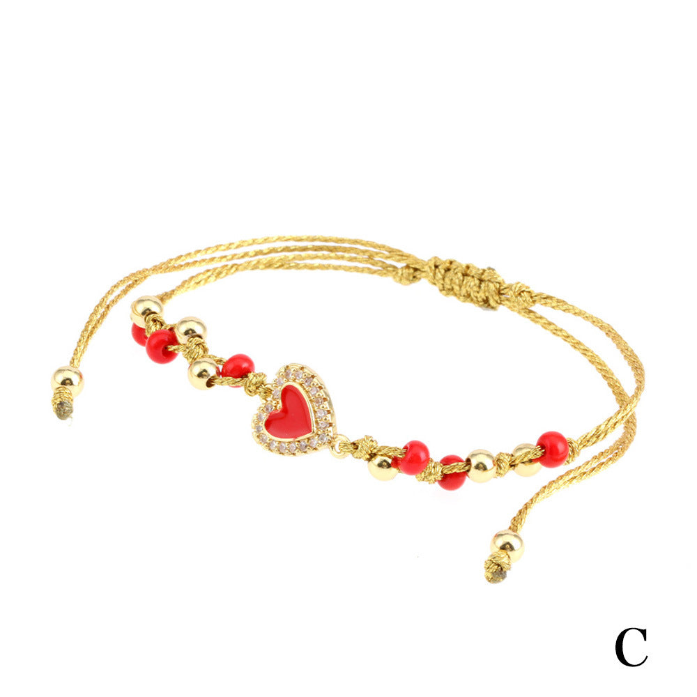 Pulseras De Cuentas De Cristal De Corazón De Joyería Al Por Mayor